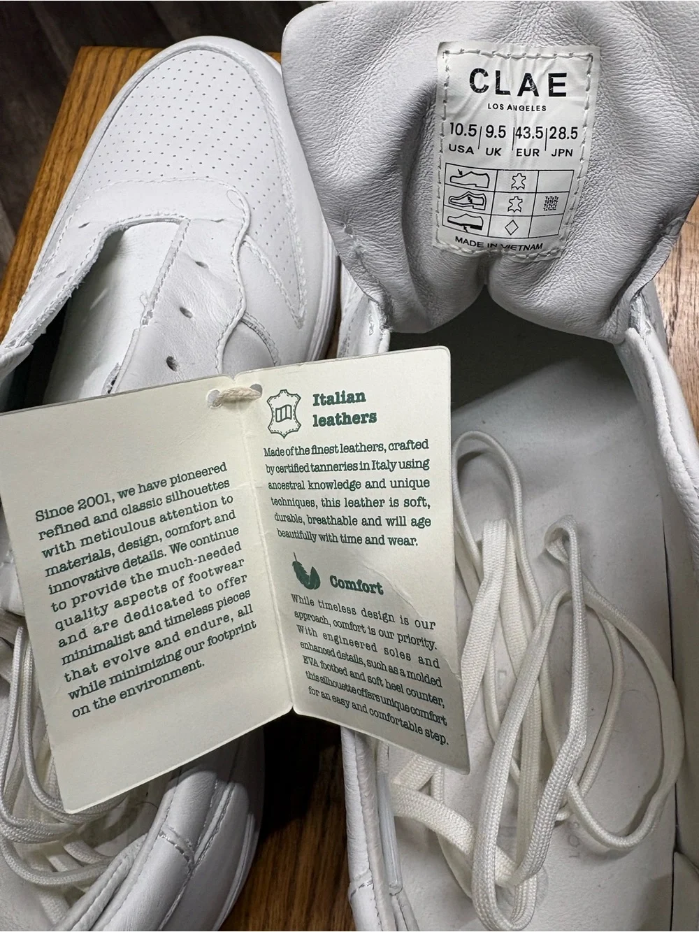 Clae Malone Men’s White Leather Sneakers
